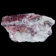 3.1" Natural Rough Pink Tourmaline on Crystal Quartz Mineral Specimen Brazil