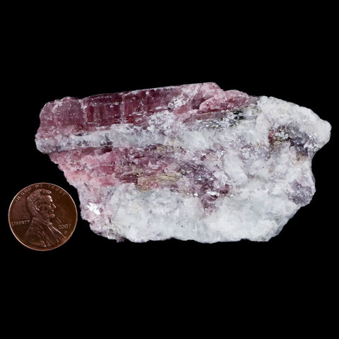 3.1" Natural Rough Pink Tourmaline on Crystal Quartz Mineral Specimen Brazil - Fossil Age Minerals