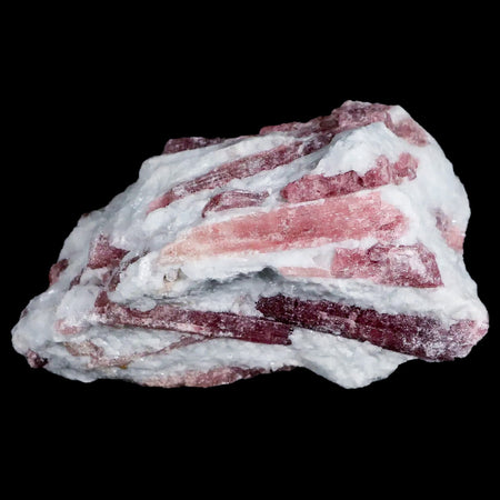 3.4" Natural Rough Pink Tourmaline on Crystal Quartz Mineral Specimen Brazil