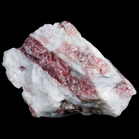 3" Natural Rough Pink Tourmaline on Crystal Quartz Mineral Specimen Brazil - Fossil Age Minerals