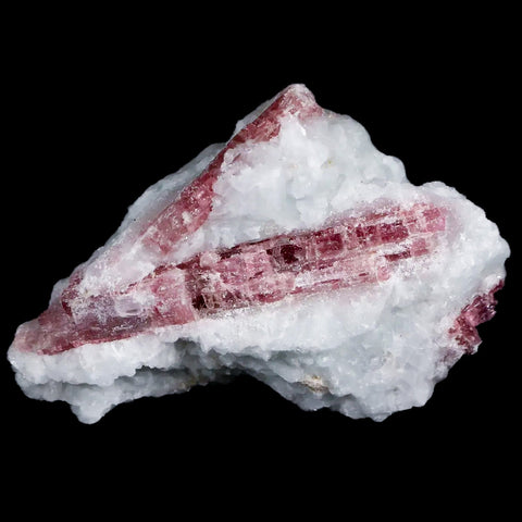 2.4" Natural Rough Pink Tourmaline on Crystal Quartz Mineral Specimen Brazil - Fossil Age Minerals