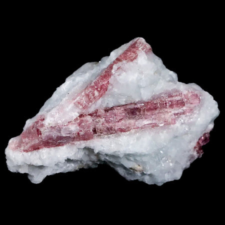 2.4" Natural Rough Pink Tourmaline on Crystal Quartz Mineral Specimen Brazil
