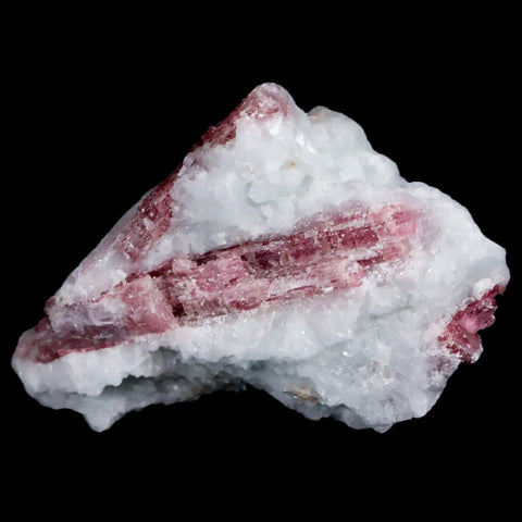2.4" Natural Rough Pink Tourmaline on Crystal Quartz Mineral Specimen Brazil - Fossil Age Minerals