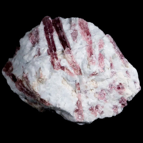 3.8" Natural Rough Pink Tourmaline on Crystal Quartz Mineral Specimen Brazil - Fossil Age Minerals