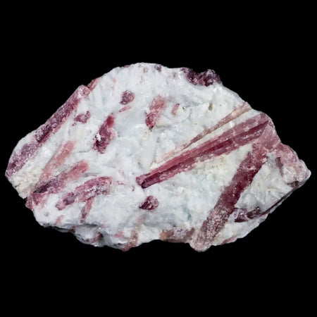 3.8" Natural Rough Pink Tourmaline on Crystal Quartz Mineral Specimen Brazil