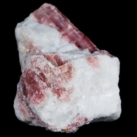 2" Natural Rough Pink Tourmaline on Crystal Quartz Mineral Specimen Brazil - Fossil Age Minerals