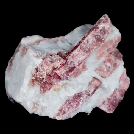 2" Natural Rough Pink Tourmaline on Crystal Quartz Mineral Specimen Brazil