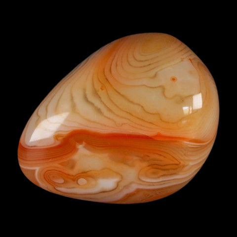 1.7" Natural Polished Red Silk Banded Agate Chalcedony Mineral Specimen - Fossil Age Minerals