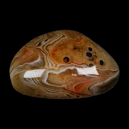 2.3" Natural Polished Red Silk Banded Agate Chalcedony Mineral Specimen