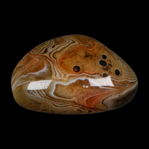 2.3" Natural Polished Red Silk Banded Agate Chalcedony Mineral Specimen - Fossil Age Minerals