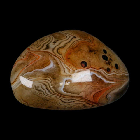 2.3" Natural Polished Red Silk Banded Agate Chalcedony Mineral Specimen - Fossil Age Minerals