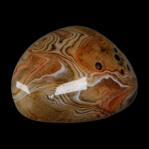 2.3" Natural Polished Red Silk Banded Agate Chalcedony Mineral Specimen - Fossil Age Minerals