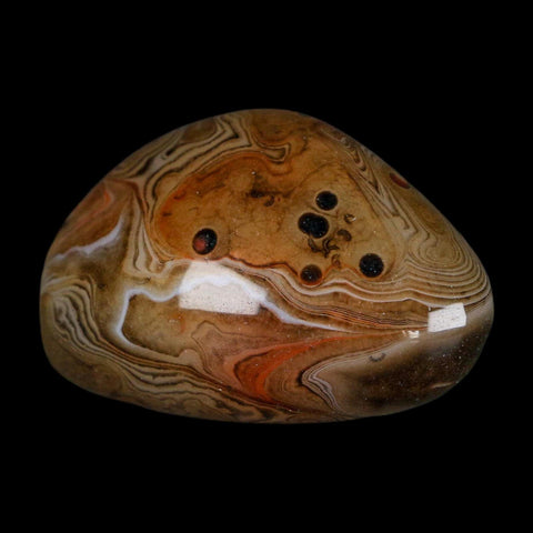 2.3" Natural Polished Red Silk Banded Agate Chalcedony Mineral Specimen - Fossil Age Minerals