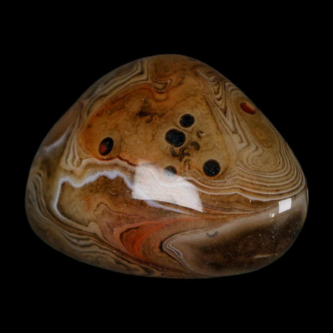 2.3" Natural Polished Red Silk Banded Agate Chalcedony Mineral Specimen - Fossil Age Minerals