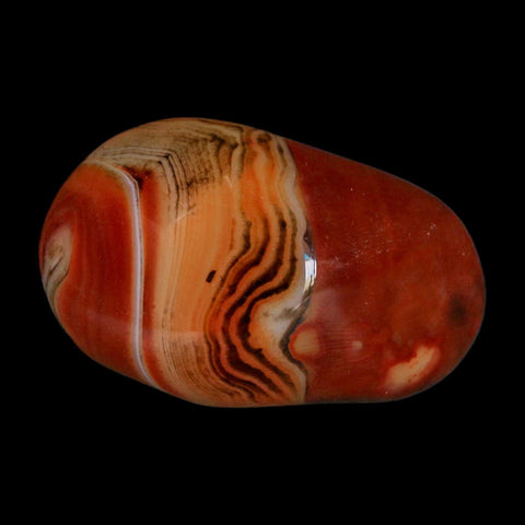 2.5" Natural Polished Red Silk Banded Agate Chalcedony Mineral Specimen - Fossil Age Minerals
