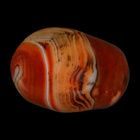 2.5" Natural Polished Red Silk Banded Agate Chalcedony Mineral Specimen - Fossil Age Minerals