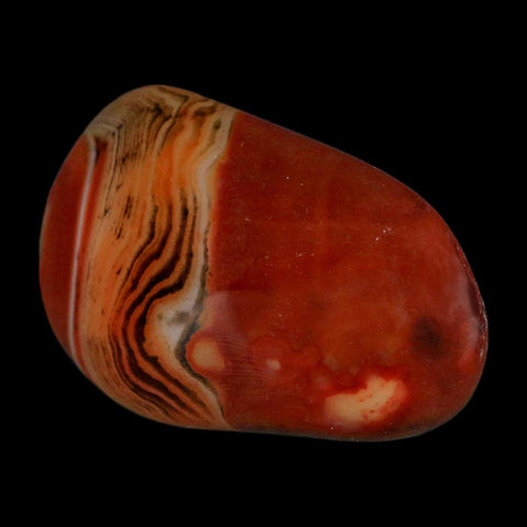 2.5" Natural Polished Red Silk Banded Agate Chalcedony Mineral Specimen - Fossil Age Minerals