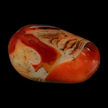 2.5" Natural Polished Red Silk Banded Agate Chalcedony Mineral Specimen