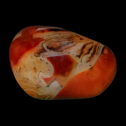 2.5" Natural Polished Red Silk Banded Agate Chalcedony Mineral Specimen - Fossil Age Minerals