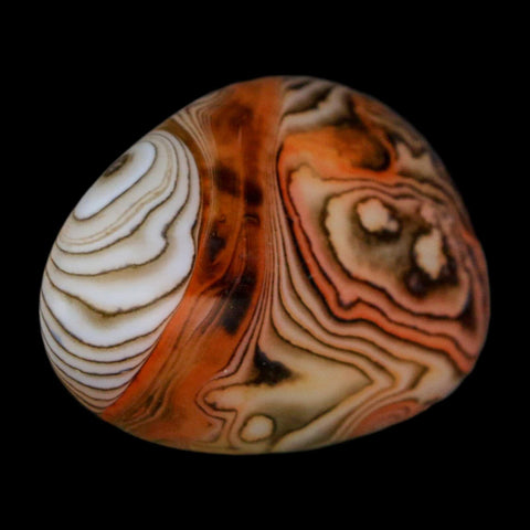 1.8" Natural Polished Red Silk Banded Agate Chalcedony Mineral Specimen - Fossil Age Minerals