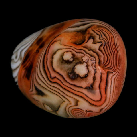 1.8" Natural Polished Red Silk Banded Agate Chalcedony Mineral Specimen - Fossil Age Minerals