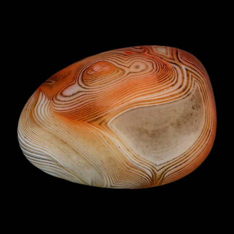 1.8" Natural Polished Red Silk Banded Agate Chalcedony Mineral Specimen - Fossil Age Minerals