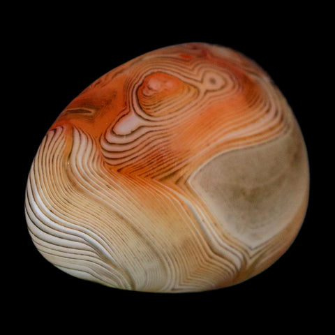 1.8" Natural Polished Red Silk Banded Agate Chalcedony Mineral Specimen - Fossil Age Minerals