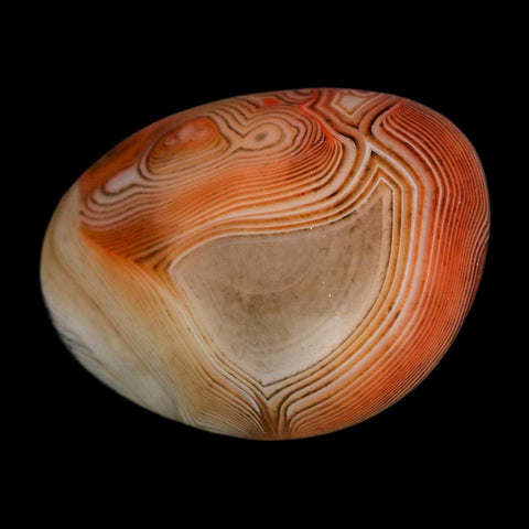 1.8" Natural Polished Red Silk Banded Agate Chalcedony Mineral Specimen - Fossil Age Minerals