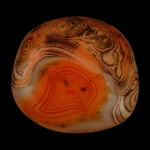1.8" Natural Polished Red Silk Banded Agate Chalcedony Mineral Specimen - Fossil Age Minerals