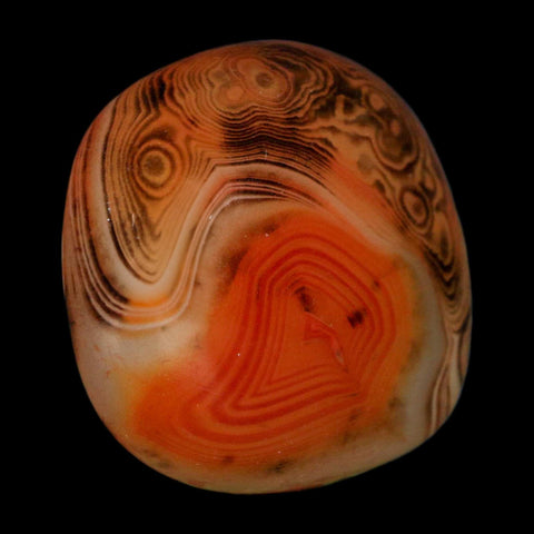 1.8" Natural Polished Red Silk Banded Agate Chalcedony Mineral Specimen - Fossil Age Minerals
