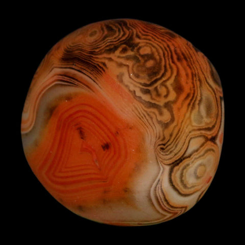 1.8" Natural Polished Red Silk Banded Agate Chalcedony Mineral Specimen - Fossil Age Minerals