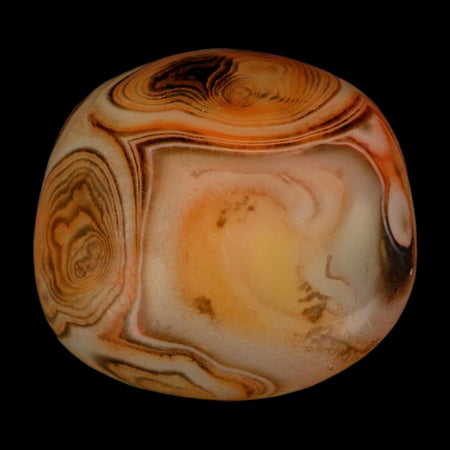 1.8" Natural Polished Red Silk Banded Agate Chalcedony Mineral Specimen