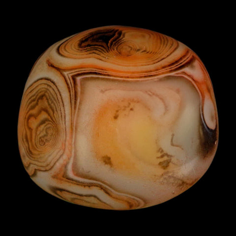 1.8" Natural Polished Red Silk Banded Agate Chalcedony Mineral Specimen - Fossil Age Minerals