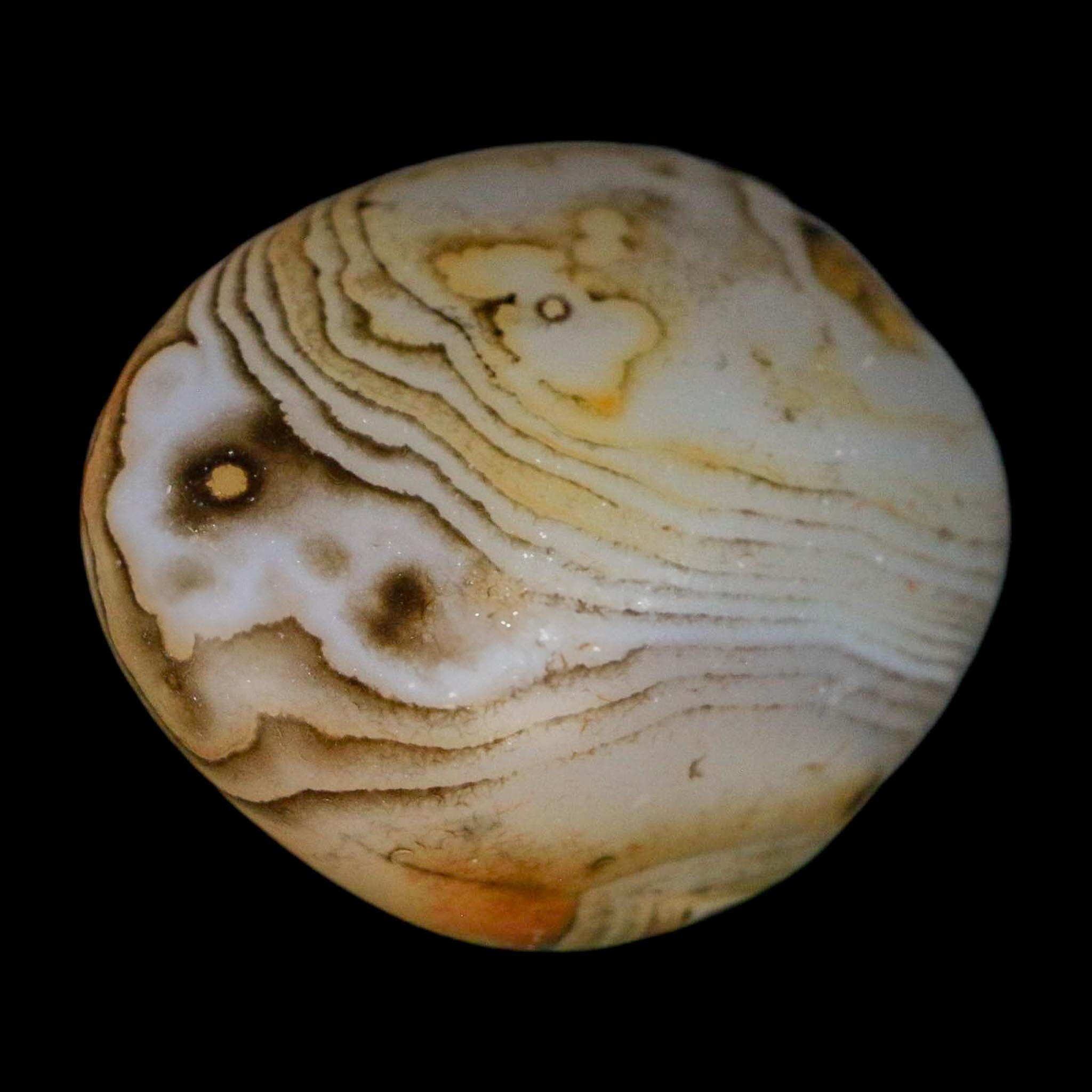 1.9" Natural Polished Red Silk Banded Agate Chalcedony Mineral Specimen - Fossil Age Minerals