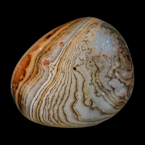 1.8" Natural Polished Red Silk Banded Agate Chalcedony Mineral Specimen - Fossil Age Minerals