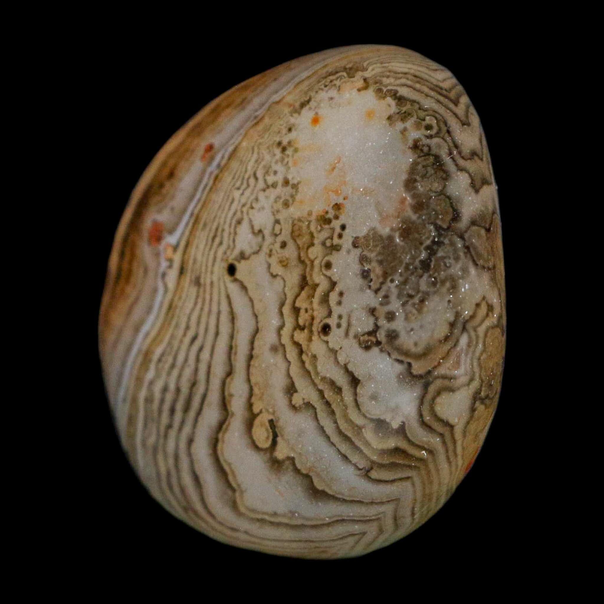 1.8" Natural Polished Red Silk Banded Agate Chalcedony Mineral Specimen - Fossil Age Minerals