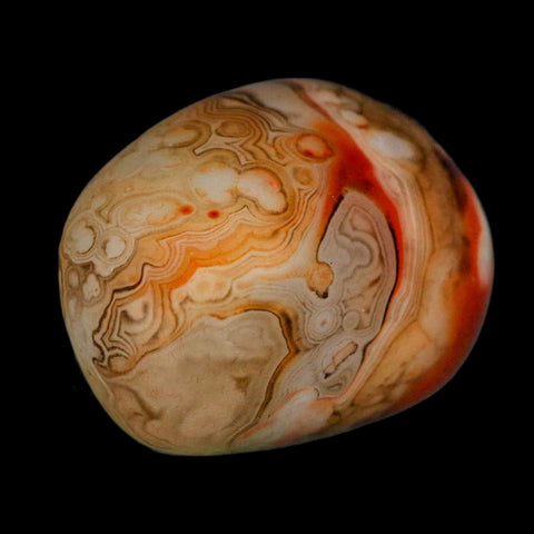 1.9" Natural Polished Red Silk Banded Agate Chalcedony Mineral Specimen - Fossil Age Minerals
