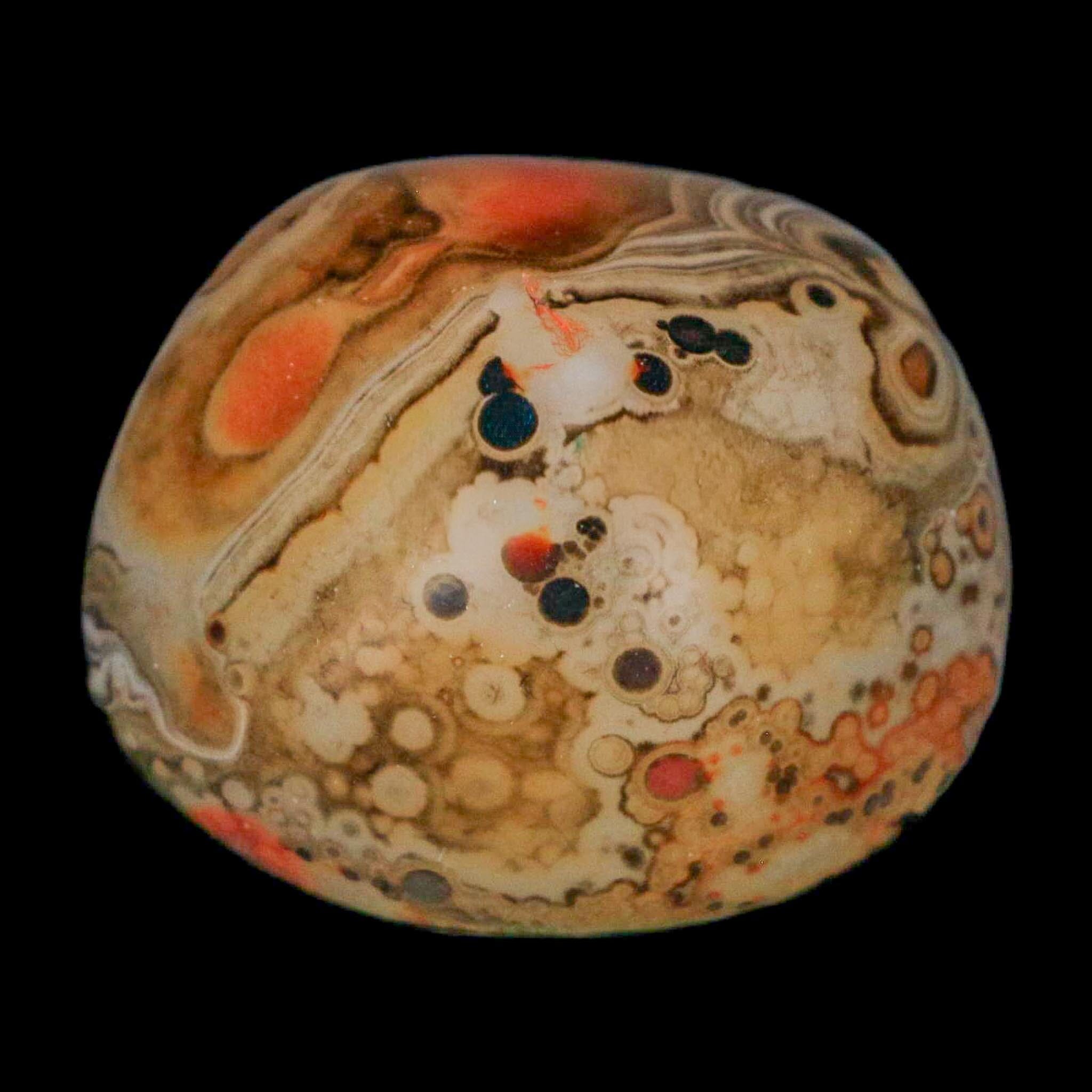 1.6" Natural Polished Red Silk Banded Agate Chalcedony Mineral Specimen - Fossil Age Minerals