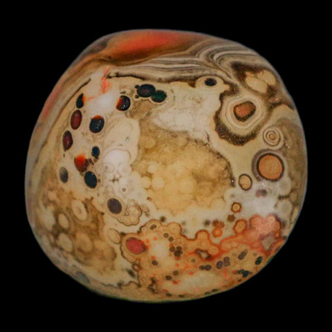 1.6" Natural Polished Red Silk Banded Agate Chalcedony Mineral Specimen - Fossil Age Minerals