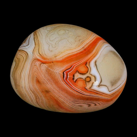 1.9" Natural Polished Red Silk Banded Agate Chalcedony Mineral Specimen - Fossil Age Minerals