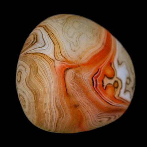 1.9" Natural Polished Red Silk Banded Agate Chalcedony Mineral Specimen - Fossil Age Minerals