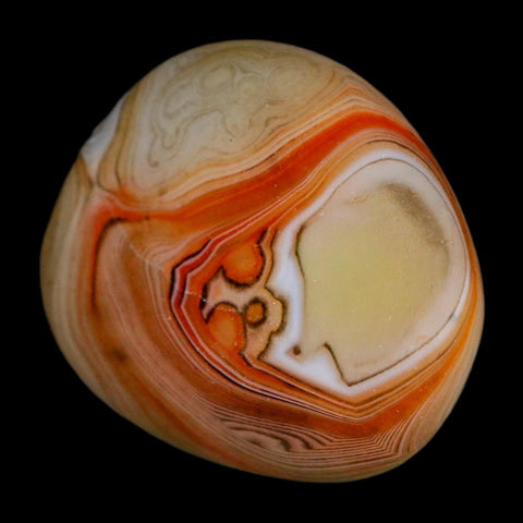 1.9" Natural Polished Red Silk Banded Agate Chalcedony Mineral Specimen - Fossil Age Minerals