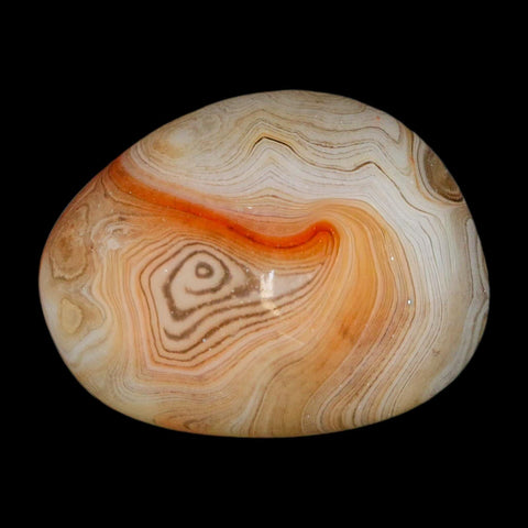 1.9" Natural Polished Red Silk Banded Agate Chalcedony Mineral Specimen - Fossil Age Minerals