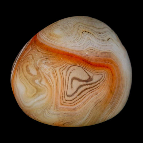 1.9" Natural Polished Red Silk Banded Agate Chalcedony Mineral Specimen - Fossil Age Minerals