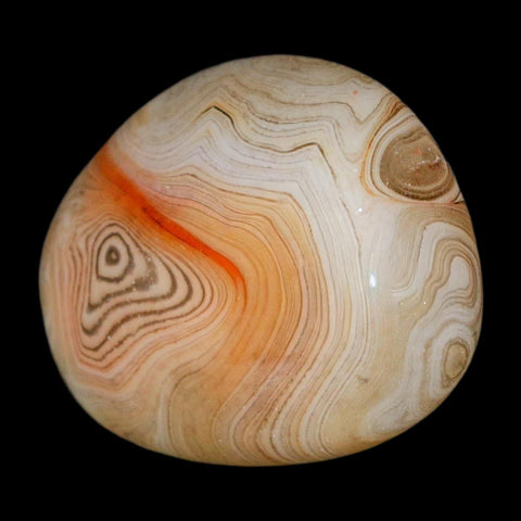 1.9" Natural Polished Red Silk Banded Agate Chalcedony Mineral Specimen - Fossil Age Minerals