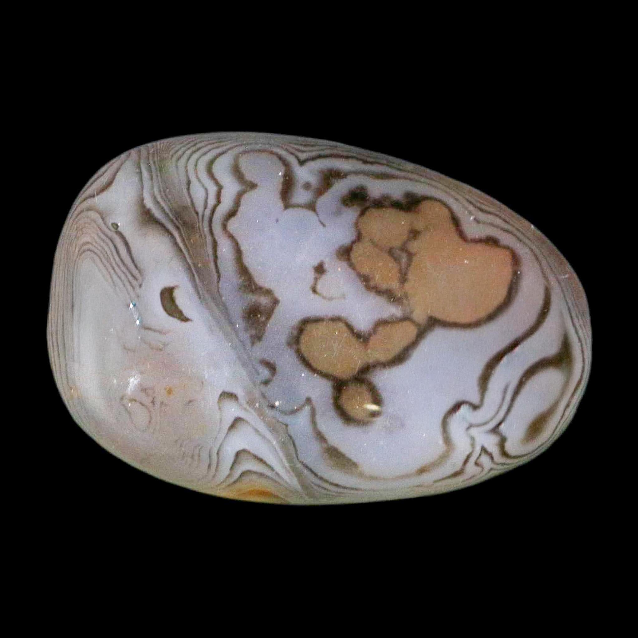 1.8" Natural Polished Red Silk Banded Agate Chalcedony Mineral Specimen - Fossil Age Minerals