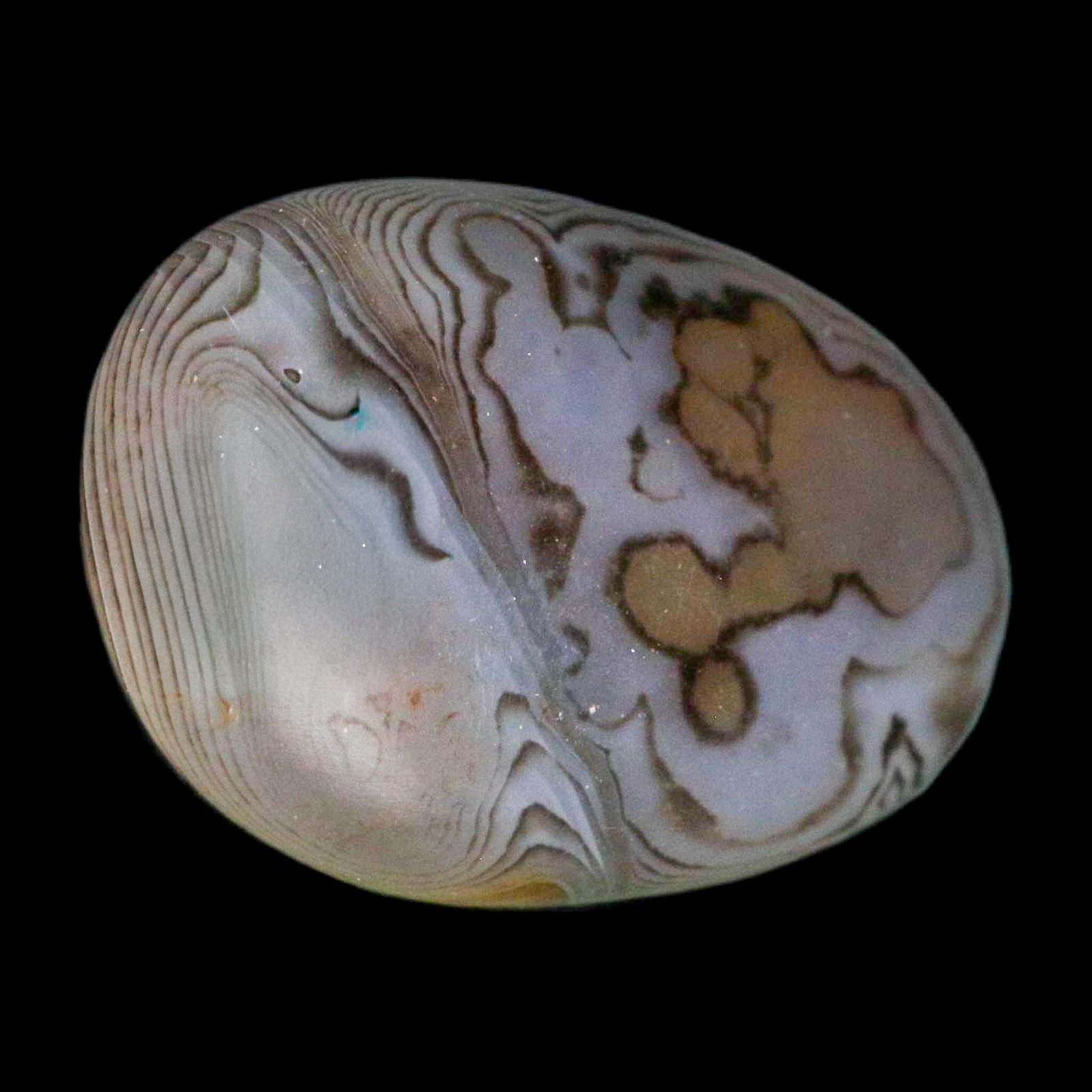 1.8" Natural Polished Red Silk Banded Agate Chalcedony Mineral Specimen - Fossil Age Minerals