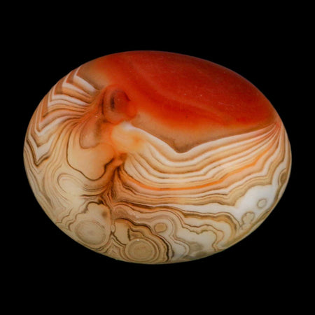 1.8" Natural Polished Red Silk Banded Agate Chalcedony Mineral Specimen