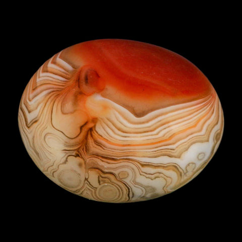 1.8" Natural Polished Red Silk Banded Agate Chalcedony Mineral Specimen - Fossil Age Minerals