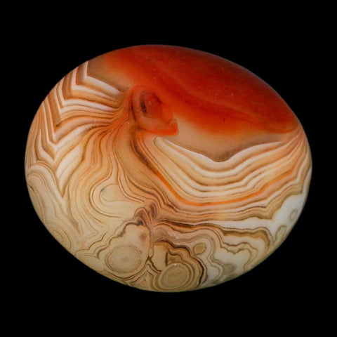 1.8" Natural Polished Red Silk Banded Agate Chalcedony Mineral Specimen - Fossil Age Minerals